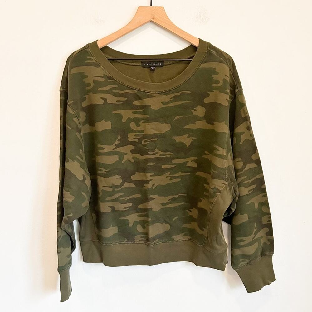 Sanctuary Dolman Army Pullover Sweatshirt Green Size M - Picture 2 of 8